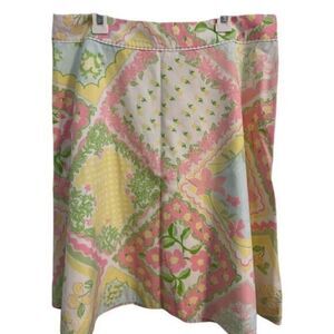Vintage Lilly Pulitzer Skirt. Flowy. Light colors. Zip and button. Size 6